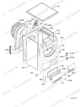 Взрыв-схема сушильной машины Aeg Electrolux T88800 - Схема узла Housing 001